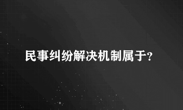 民事纠纷解决机制属于？