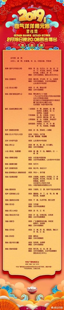 2019央视元宵晚会节目单出炉，歌舞相声小品精彩纷呈，都有哪些亮点？谁是你最爱？