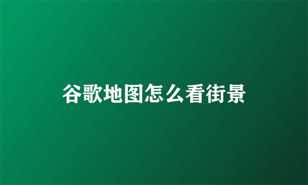 谷歌地图怎么看街景
