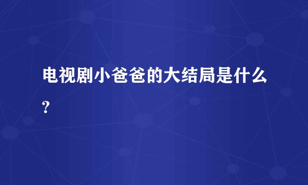电视剧小爸爸的大结局是什么?
