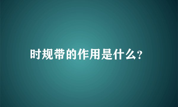 时规带的作用是什么？