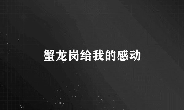 蟹龙岗给我的感动