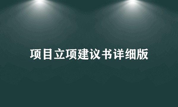 项目立项建议书详细版