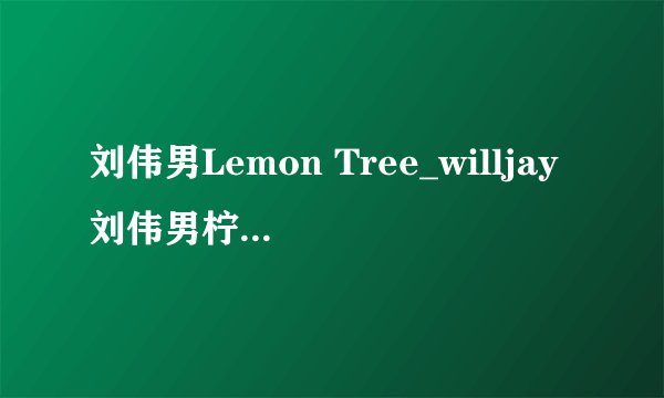 刘伟男Lemon Tree_willjay刘伟男柠檬树中英文歌词_好声音刘伟男歌曲完整版视频