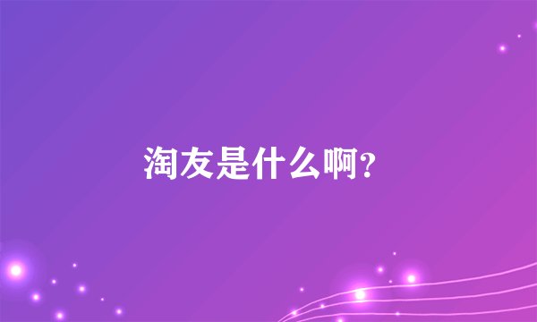 淘友是什么啊？