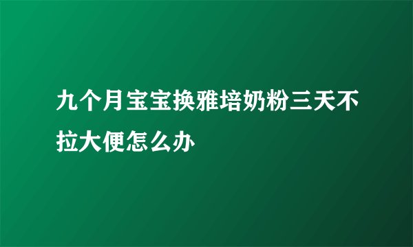 九个月宝宝换雅培奶粉三天不拉大便怎么办