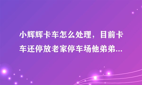 小辉辉卡车怎么处理，目前卡车还停放老家停车场他弟弟表示过了年再做处理？