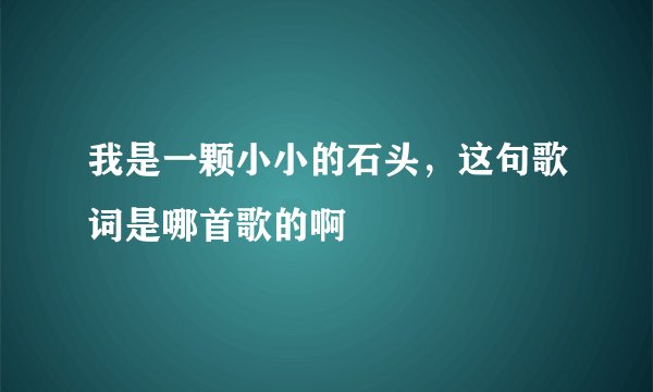 我是一颗小小的石头，这句歌词是哪首歌的啊