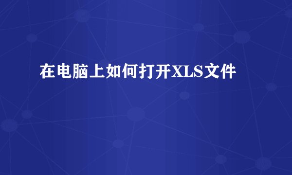 在电脑上如何打开XLS文件