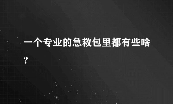 一个专业的急救包里都有些啥？