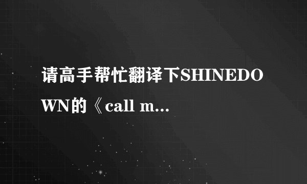 请高手帮忙翻译下SHINEDOWN的《call me》的歌词,谢谢帮忙!