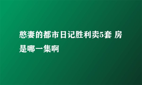 憨妻的都市日记胜利卖5套 房是哪一集啊