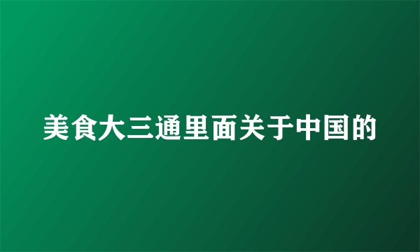 美食大三通里面关于中国的