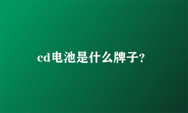 cd电池是什么牌子？