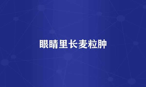 眼睛里长麦粒肿