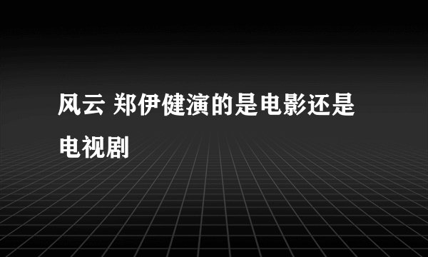 风云 郑伊健演的是电影还是电视剧