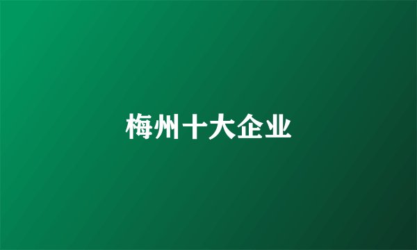 梅州十大企业