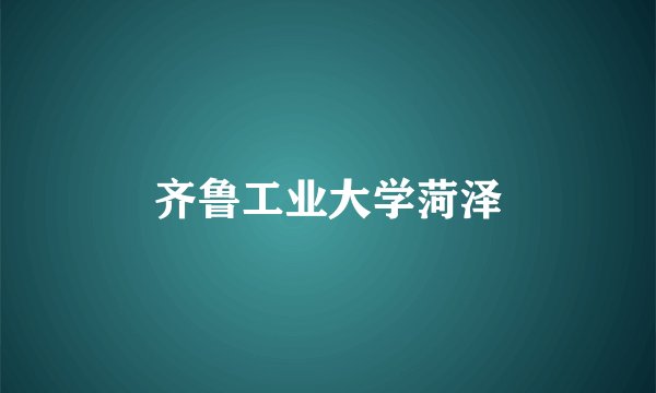 齐鲁工业大学菏泽