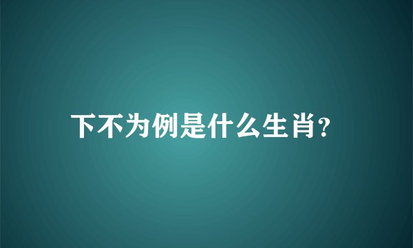 下不为例是什么生肖？