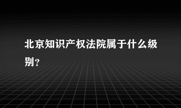 北京知识产权法院属于什么级别？