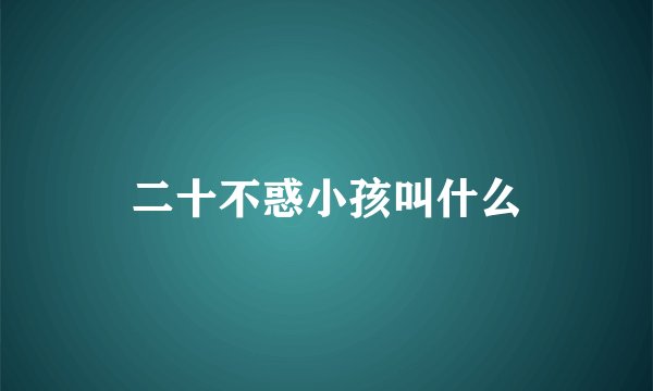 二十不惑小孩叫什么