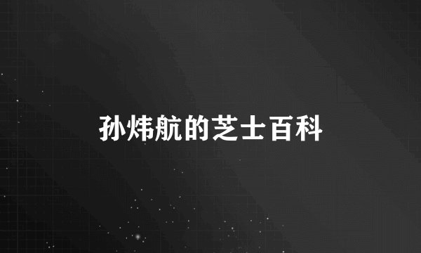 孙炜航的芝士百科