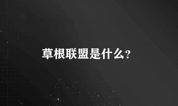 草根联盟是什么？