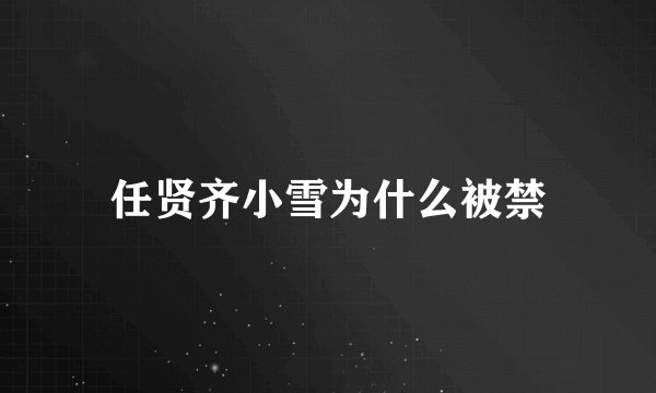 任贤齐小雪为什么被禁