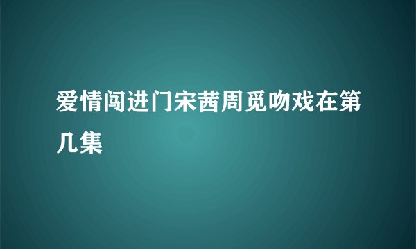 爱情闯进门宋茜周觅吻戏在第几集