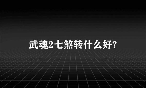 武魂2七煞转什么好?