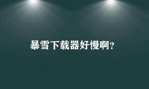 暴雪下载器好慢啊？
