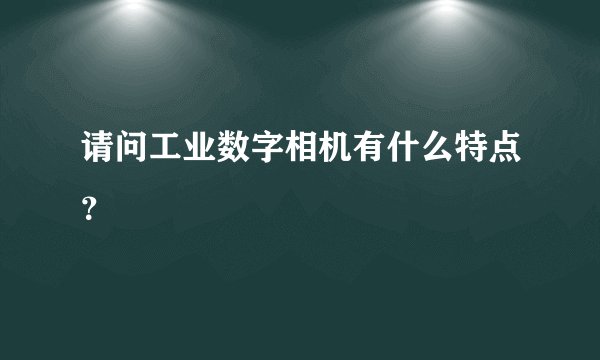 请问工业数字相机有什么特点？