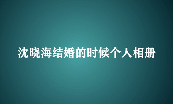沈晓海结婚的时候个人相册