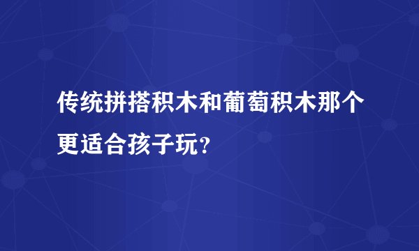 传统拼搭积木和葡萄积木那个更适合孩子玩？