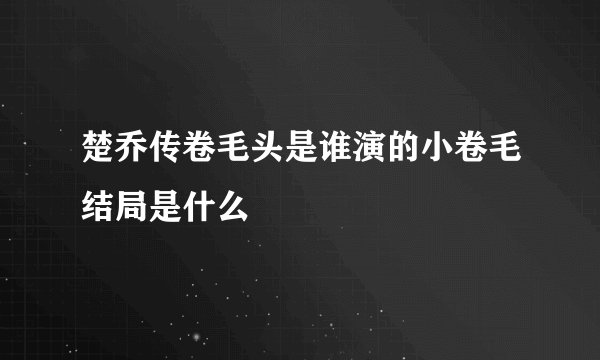 楚乔传卷毛头是谁演的小卷毛结局是什么