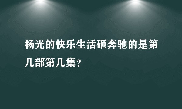 杨光的快乐生活砸奔驰的是第几部第几集？