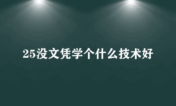 25没文凭学个什么技术好