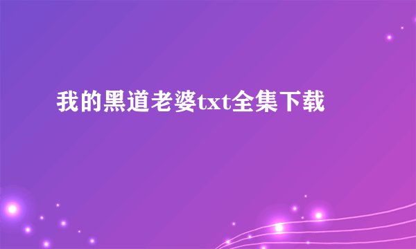 我的黑道老婆txt全集下载