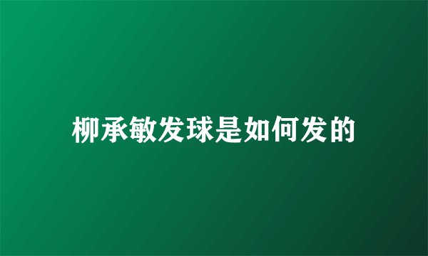 柳承敏发球是如何发的