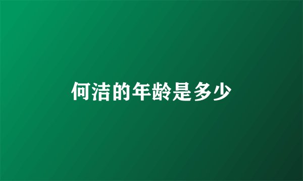 何洁的年龄是多少