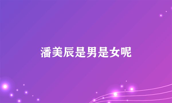 潘美辰是男是女呢