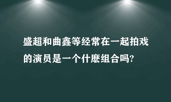 盛超和曲鑫等经常在一起拍戏的演员是一个什麽组合吗?