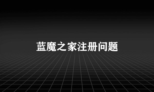 蓝魔之家注册问题