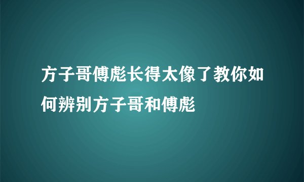 方子哥傅彪长得太像了教你如何辨别方子哥和傅彪