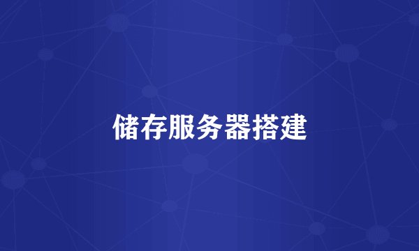 储存服务器搭建