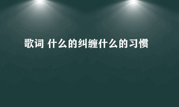 歌词 什么的纠缠什么的习惯