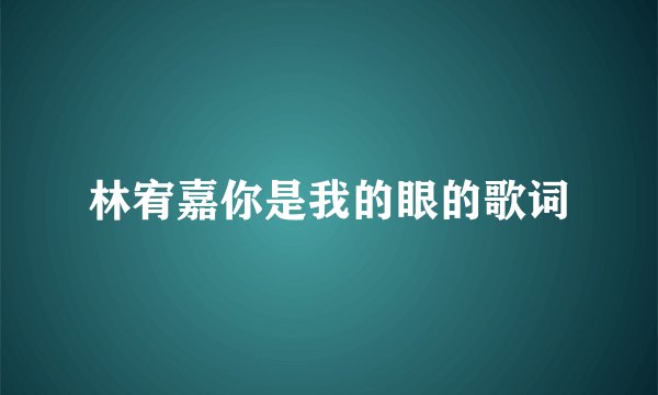林宥嘉你是我的眼的歌词
