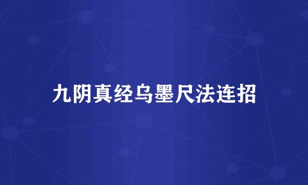 九阴真经乌墨尺法连招
