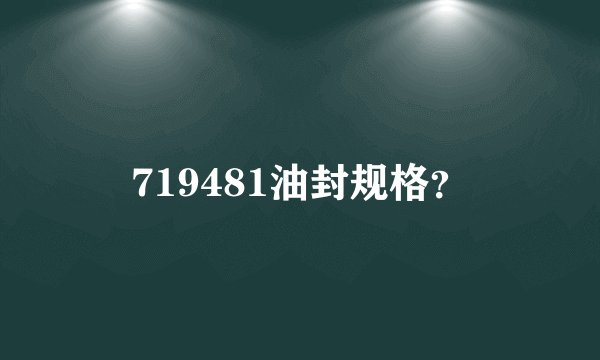 719481油封规格？