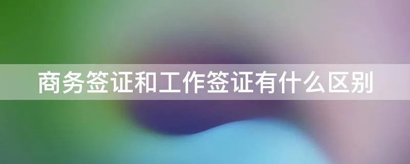 商务签证和工作签证有什么区别